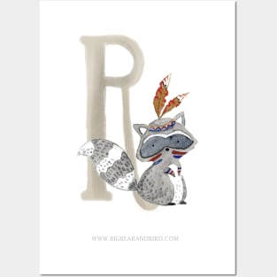 R for Raccoon Posters and Art